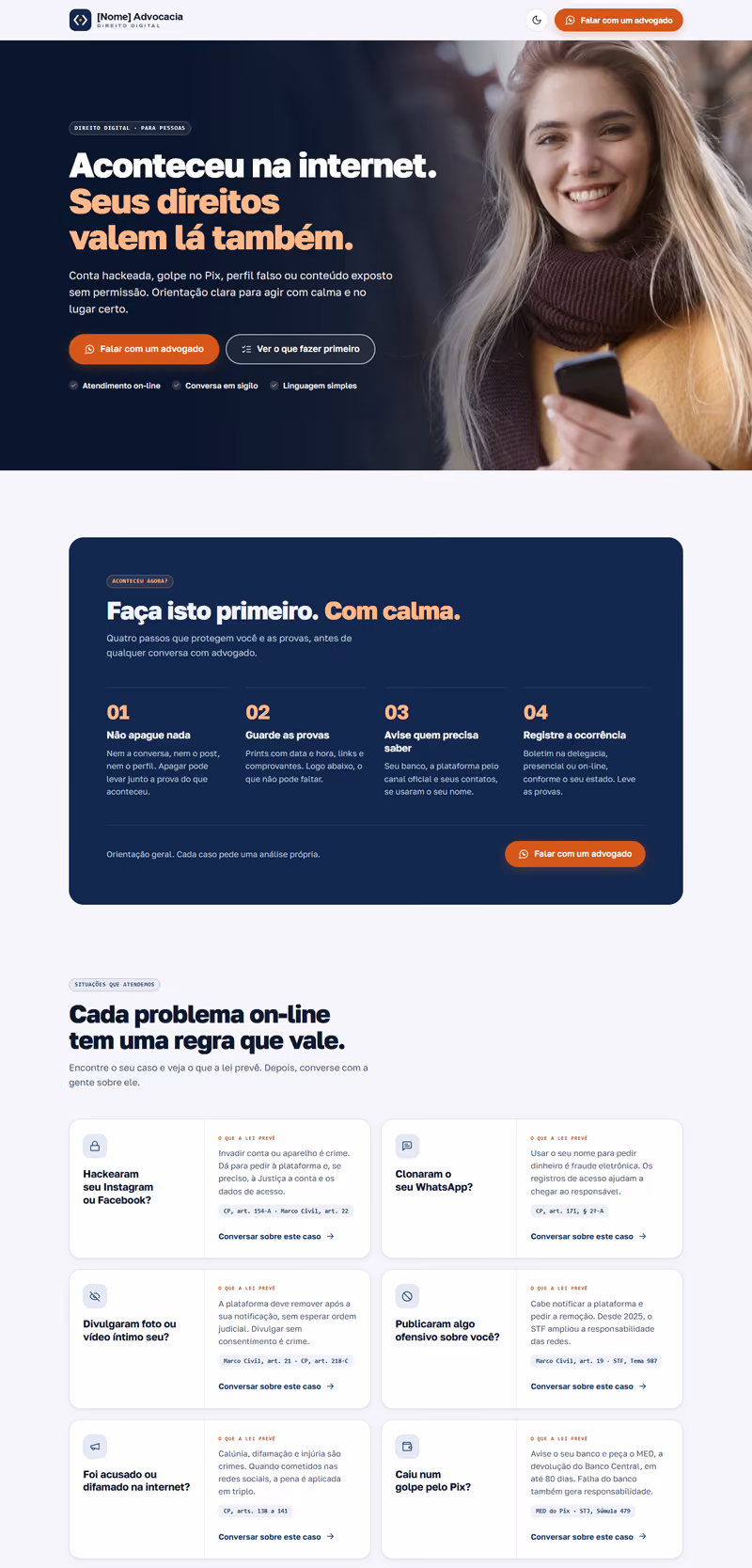 Página feita no Lynx: Advocacia · Direito digital